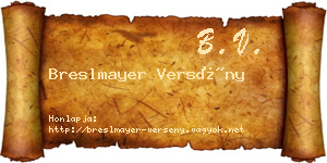 Breslmayer Versény névjegykártya